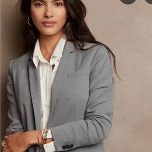 Michael Kors Gray Blazer with Notched Lapel
